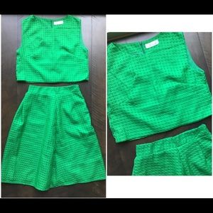 Chicwish emerald two piece shirt and top